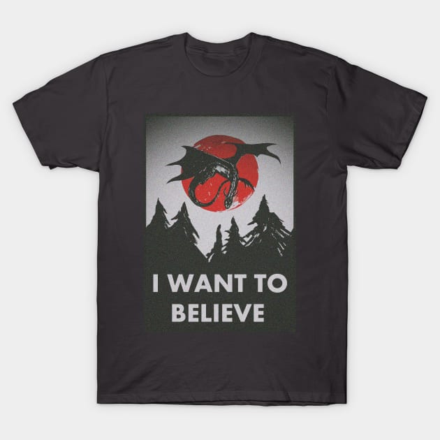 i want to belive dragon x files retro T-Shirt by NemfisArt